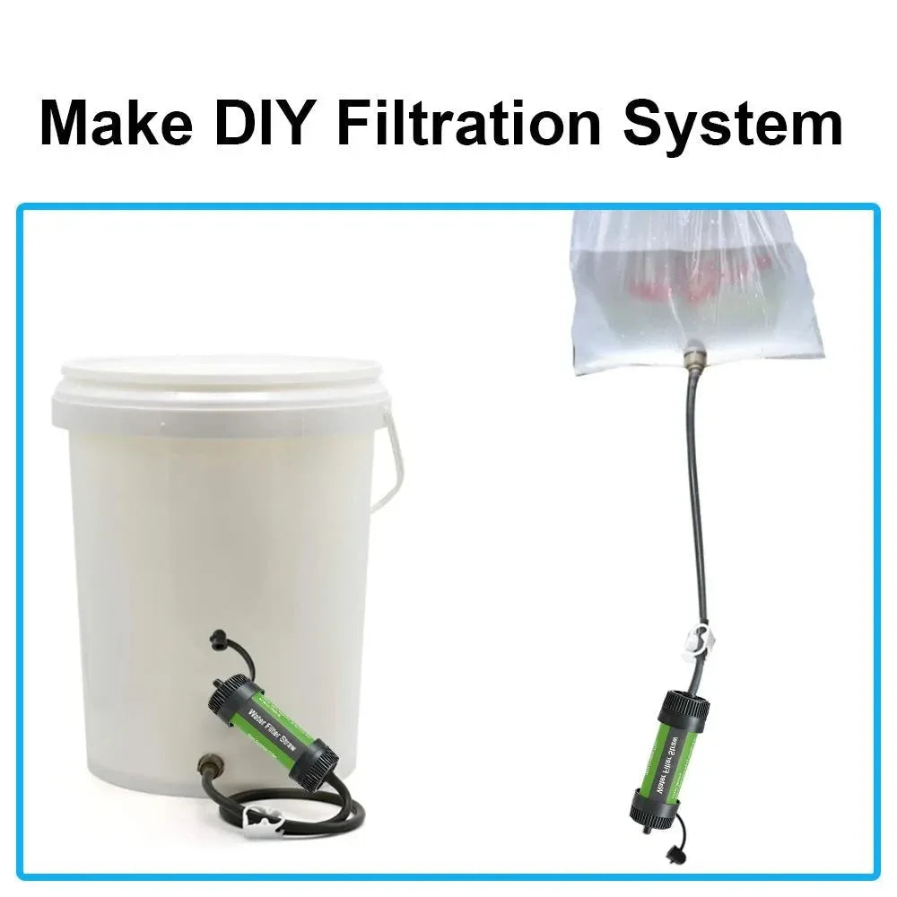 Outdoor Camping Compact Water Filter Straw - Portable Water Purifier Survival Gear for Adventure, Backpacking, and Emergency Preparedness - Trekker Essentials