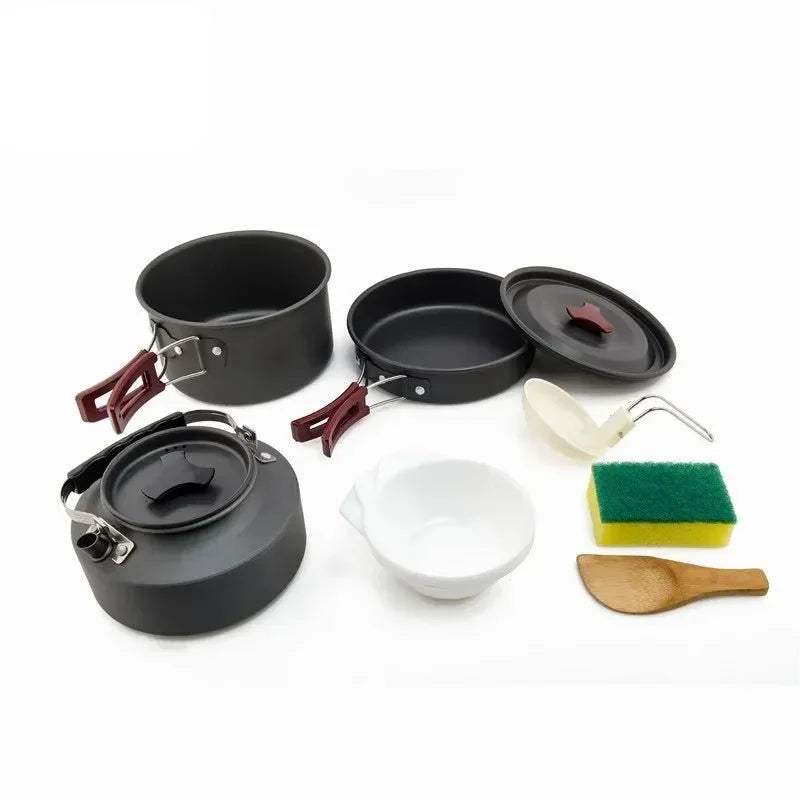 Outdoor Camping Cookware Set: Compact and Durable Kit for Hiking and Picnics - Trekker Essentials