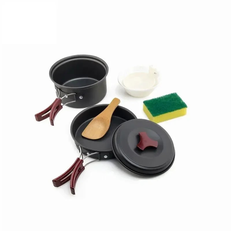 Outdoor Camping Cookware Set: Compact and Durable Kit for Hiking and Picnics - Trekker Essentials