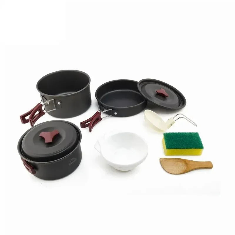 Outdoor Camping Cookware Set: Compact and Durable Kit for Hiking and Picnics - Trekker Essentials