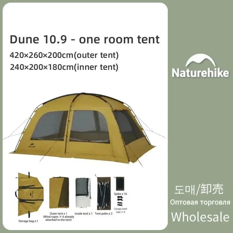 Outdoor Camping Dune 10.9 Tent - Large Space Family Tent for 4-5 People - Trekker Essentials