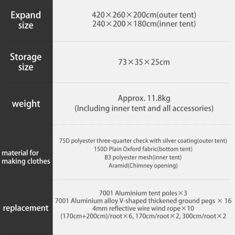 Outdoor Camping Dune 10.9 Tent - Large Space Family Tent for 4-5 People - Trekker Essentials