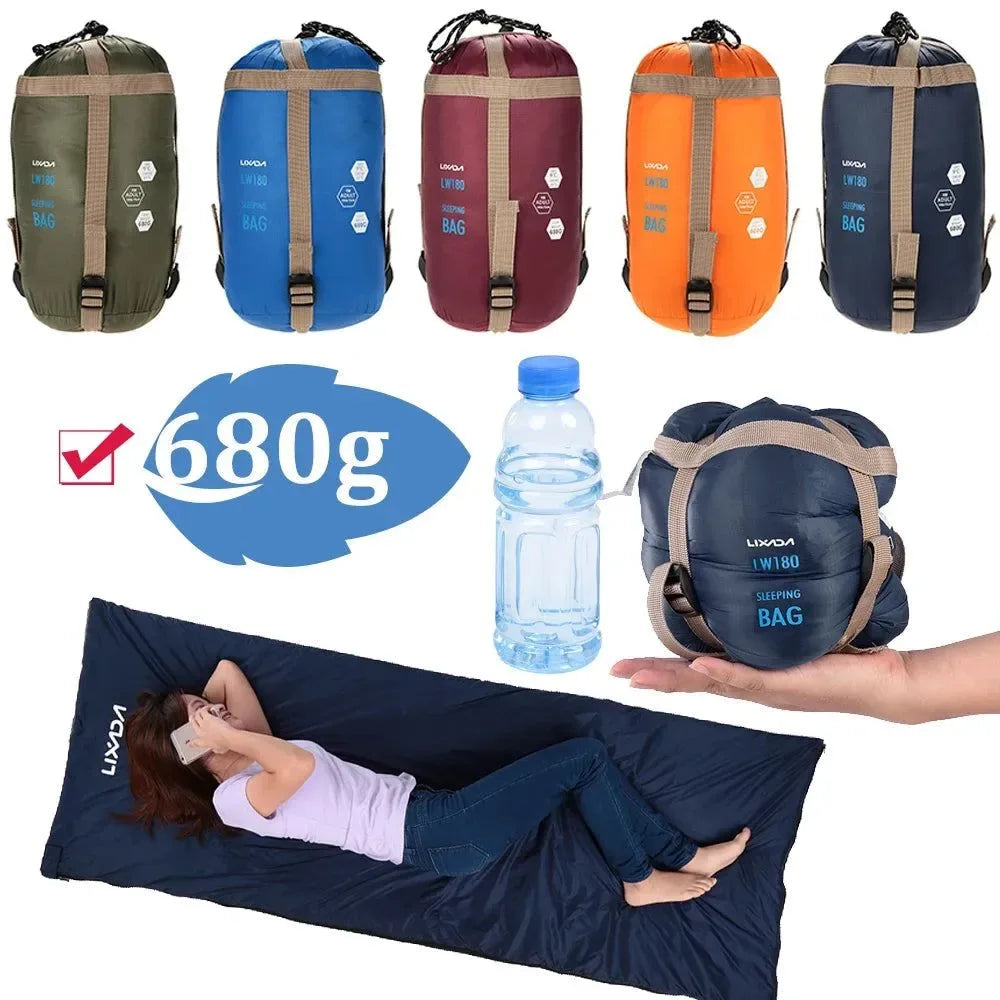 Outdoor Camping Envelope Sleeping Bag Camping Sleeping Bag Lazy Bag Travel Hiking Multifunction Ultra-light 680g - Trekker Essentials