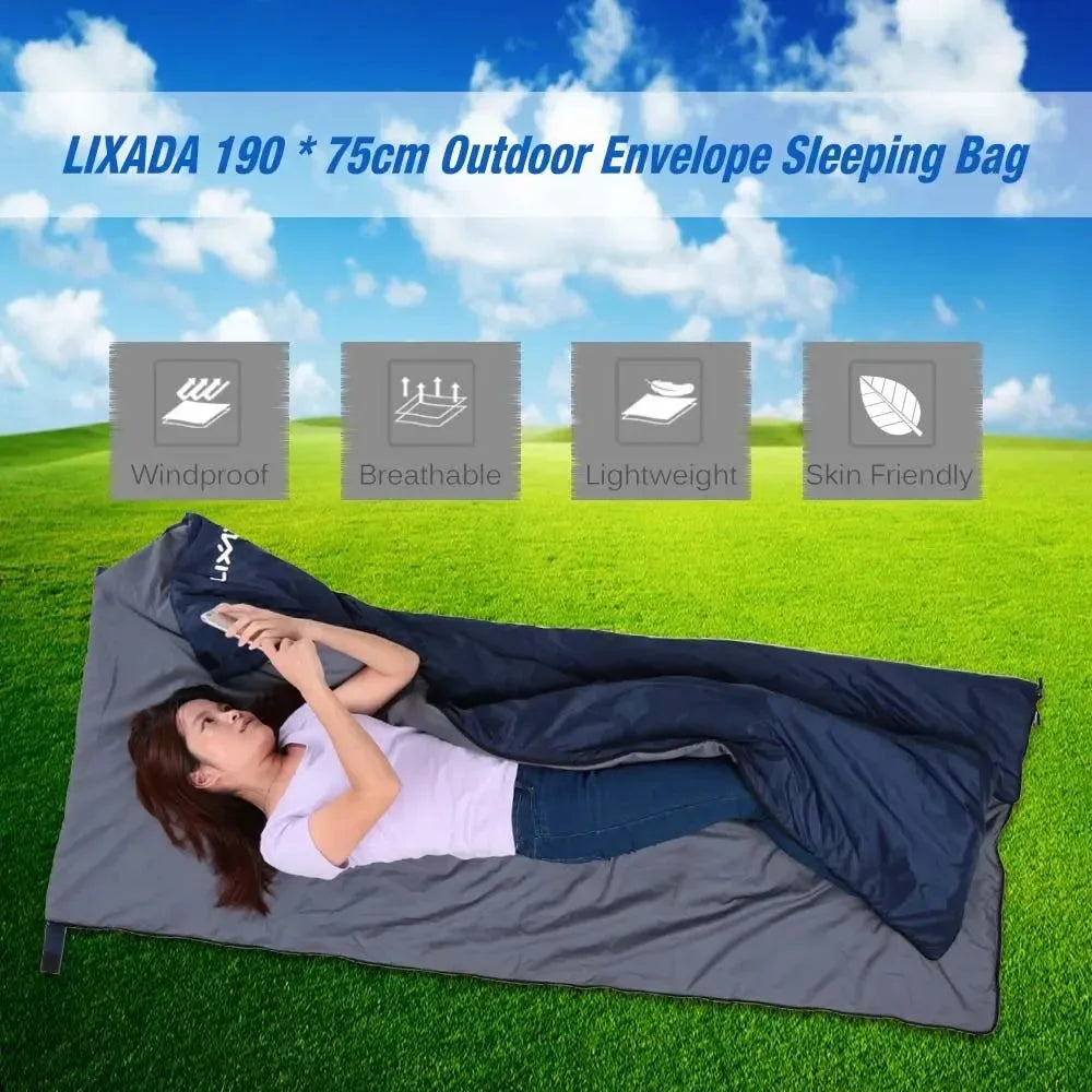 Outdoor Camping Envelope Sleeping Bag Camping Sleeping Bag Lazy Bag Travel Hiking Multifunction Ultra-light 680g - Trekker Essentials
