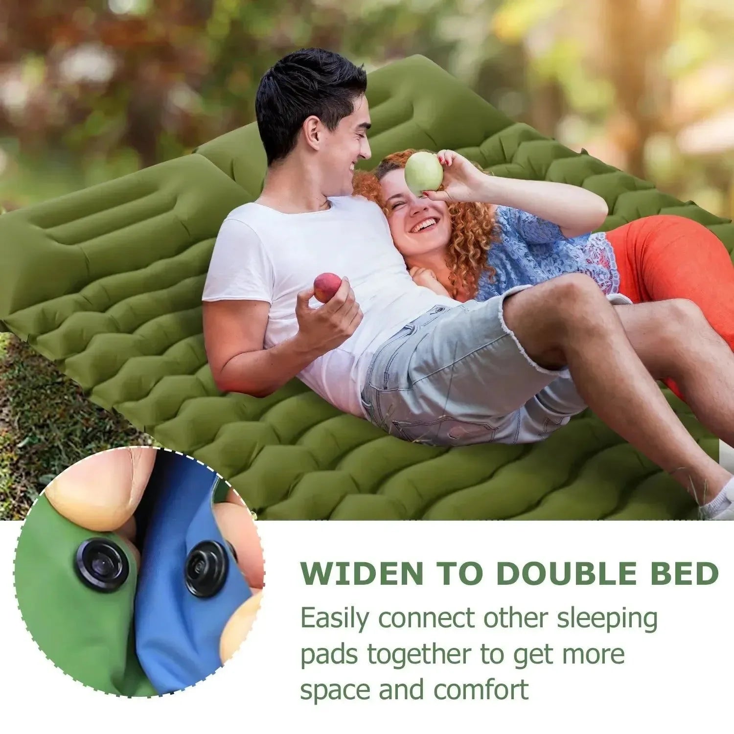 Outdoor Camping Inflatable Mattress - Thicken Sleeping Pad with Built-in Pillow & Pump for Travel, Hiking, Climbing - Trekker Essentials