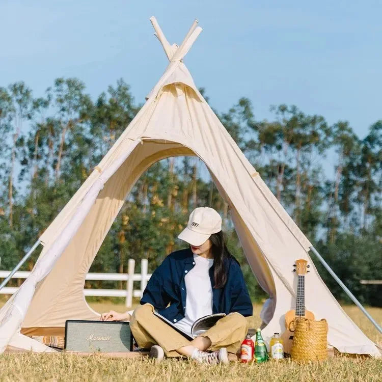 Outdoor Camping Pyramid Tent - Trekker Essentials