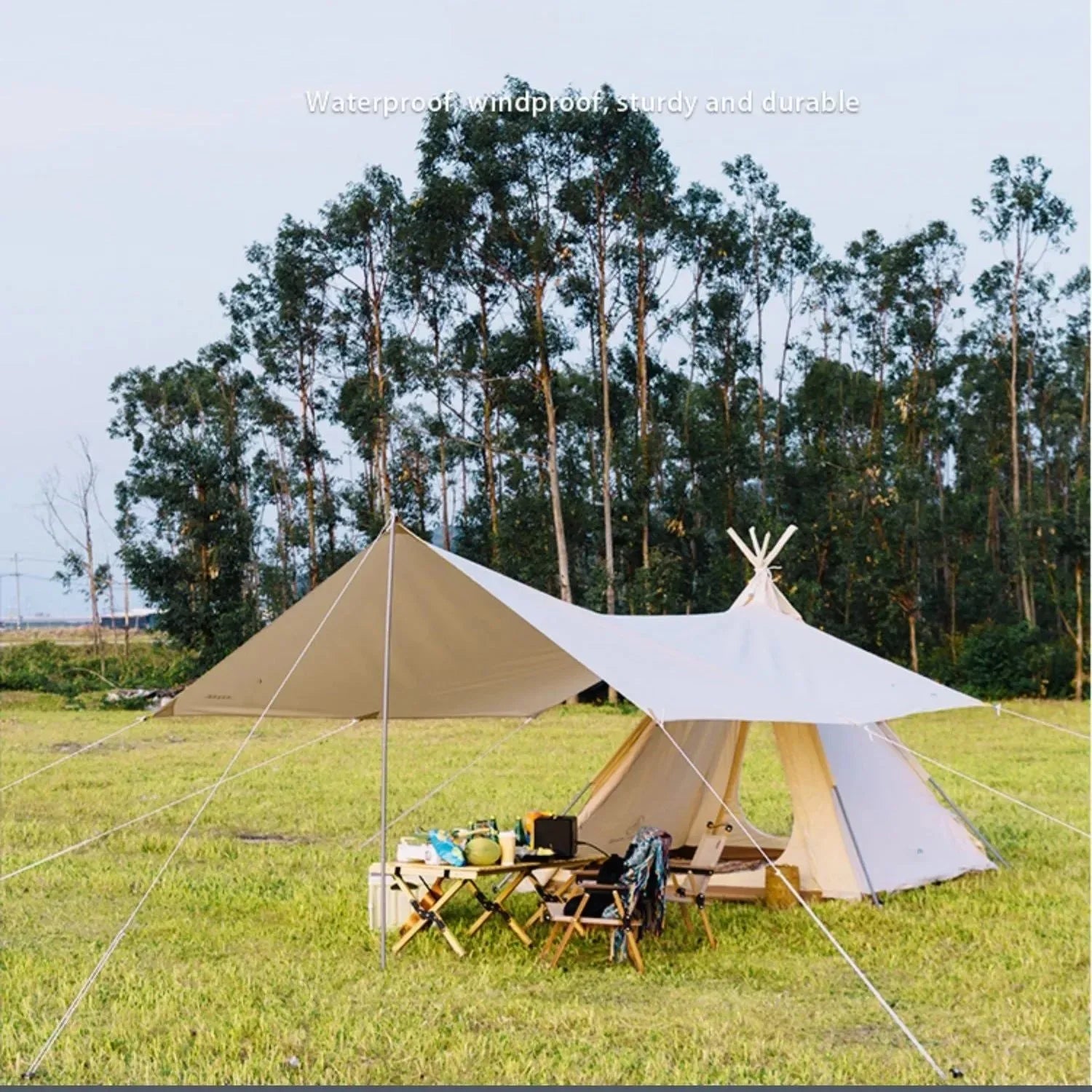 Outdoor Camping Pyramid Tent - Trekker Essentials
