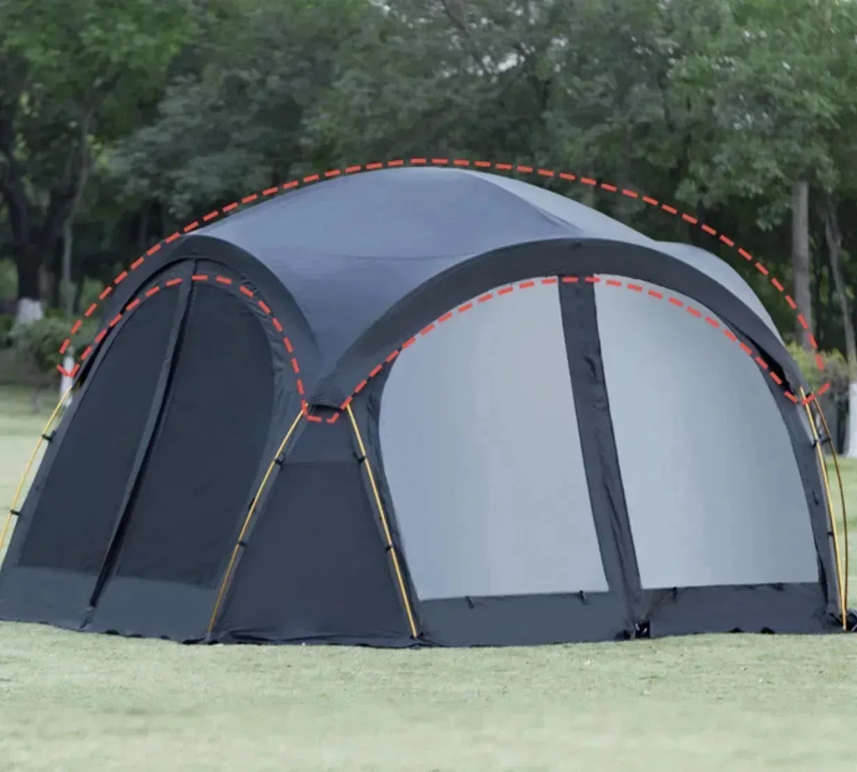 Outdoor Camping Shelter - Black Coating Family Dome Tent Camping Equipment - Trekker Essentials