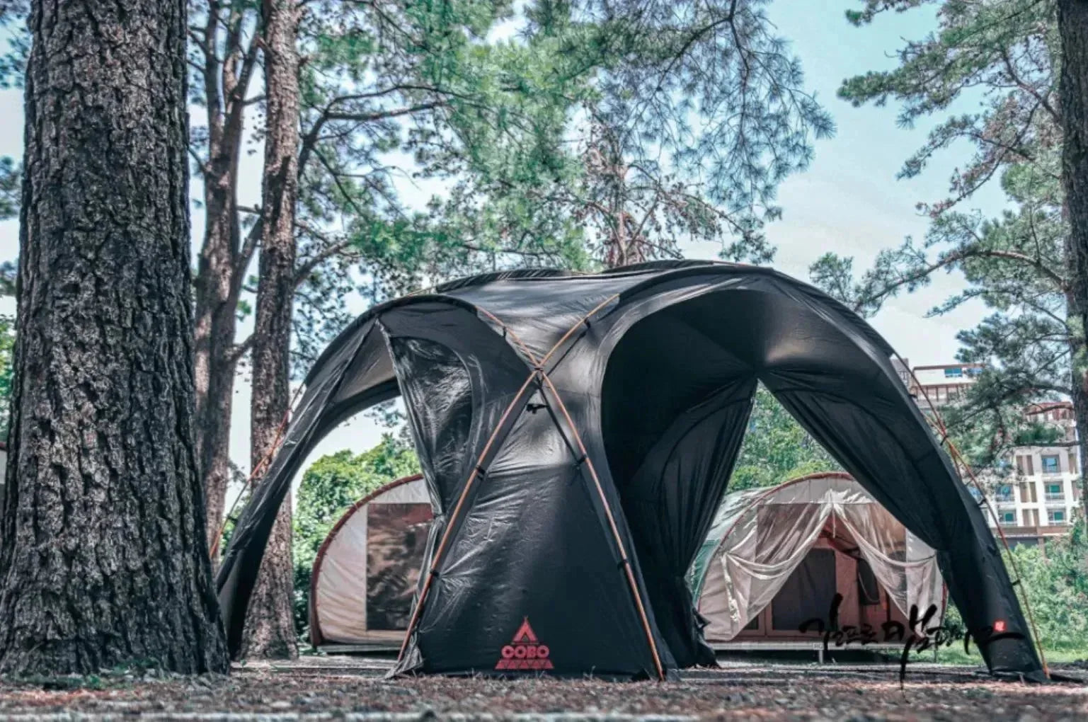 Outdoor Camping Shelter - Black Coating Family Dome Tent Camping Equipment - Trekker Essentials