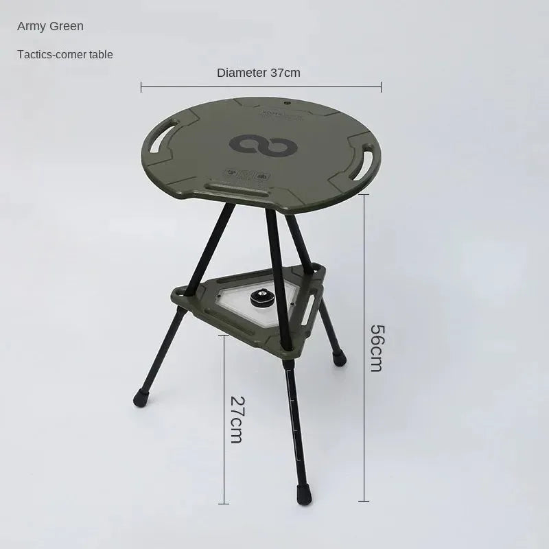 Outdoor Camping Tactical Folding Table | Multi-functional Lift Round Table | Compact and Portable for Camping and Leisure - Trekker Essentials
