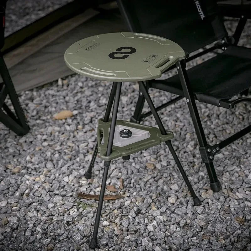Outdoor Camping Tactical Folding Table | Multi-functional Lift Round Table | Compact and Portable for Camping and Leisure - Trekker Essentials