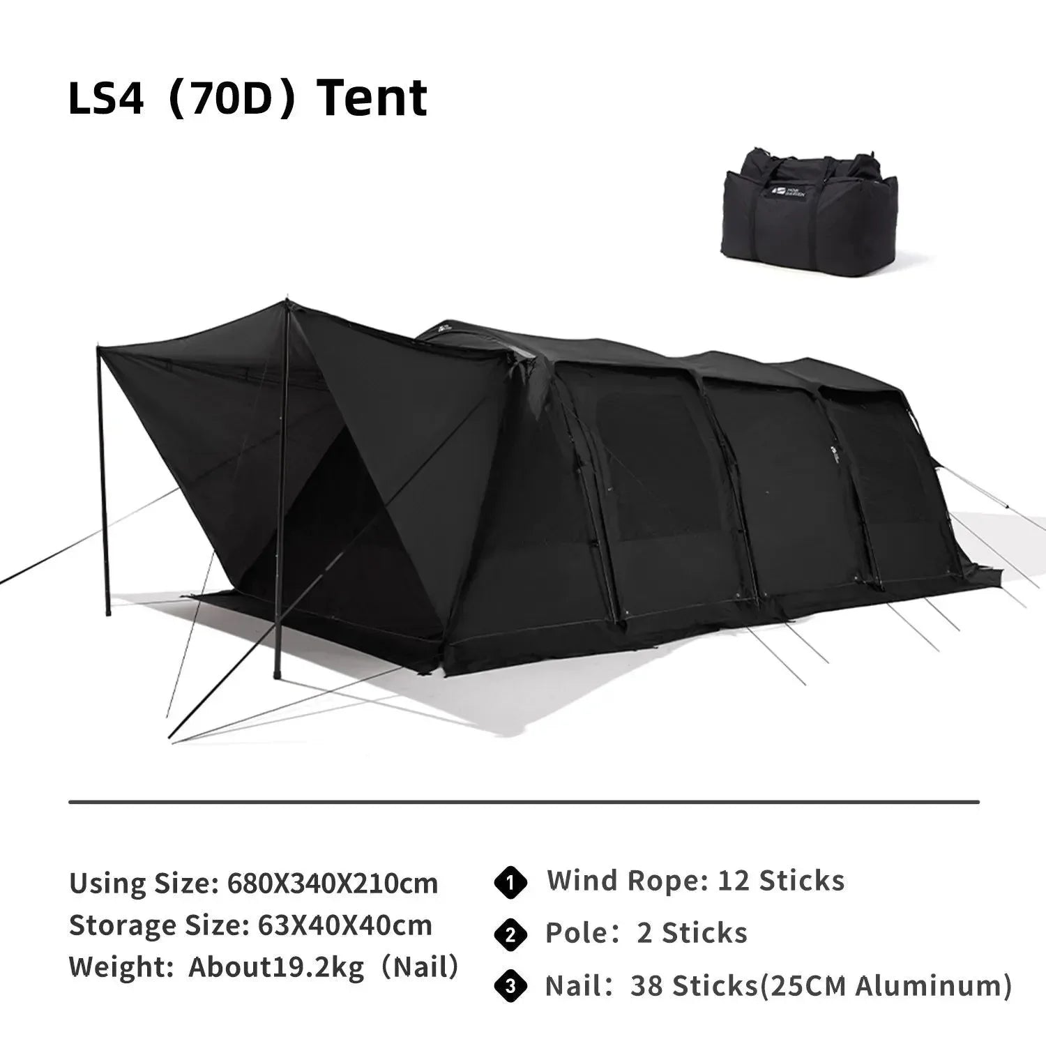 Outdoor Camping Tent - LanSheng 4 Tunnel Tent - Trekker Essentials