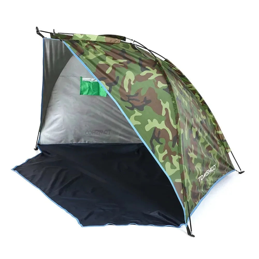 Outdoor Camping Tent - Single Layer Anti UV Beach Tent with Sun Shelter Awning - Trekker Essentials