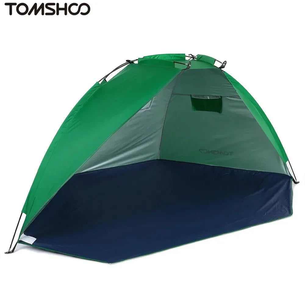 Outdoor Camping Tent - Single Layer Anti UV Beach Tent with Sun Shelter Awning - Trekker Essentials