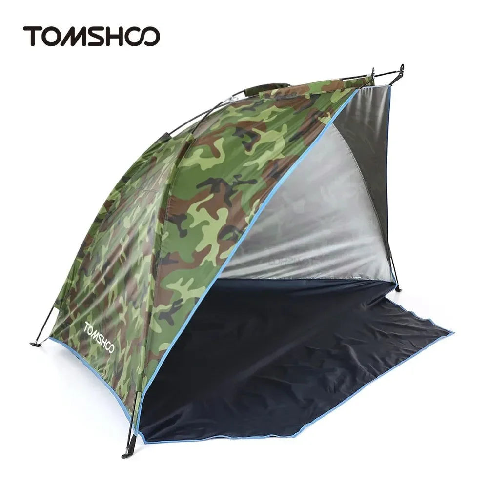 Outdoor Camping Tent - Single Layer Anti UV Beach Tent with Sun Shelter Awning - Trekker Essentials