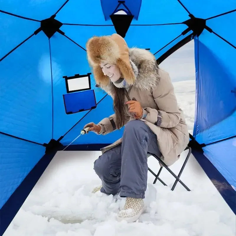 Outdoor Camping Tent 3-4 Person - Pop Up Travel Tent Ice Fishing Tents - Trekker Essentials