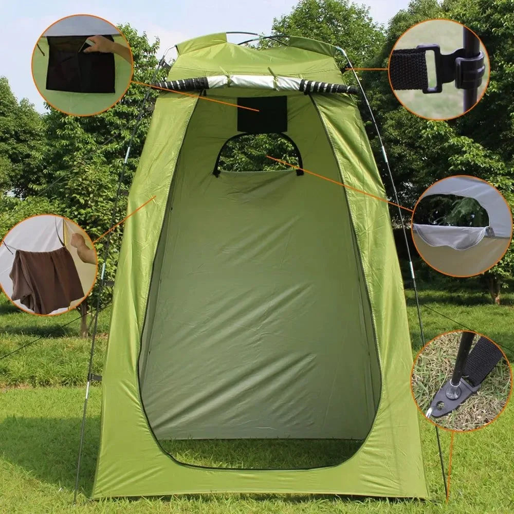 Outdoor Camping Tent Shower Tent - 6FT Privacy Changing Room for Camping, Biking, Beach - Trekker Essentials
