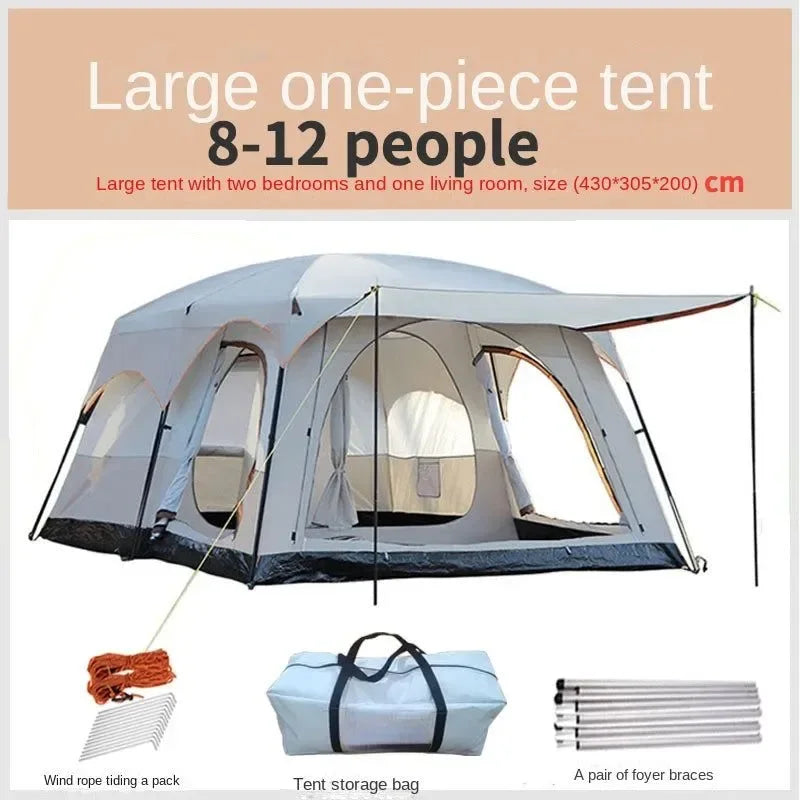 Outdoor Camping Tent Two Bedrooms and One Living Room - Trekker Essentials