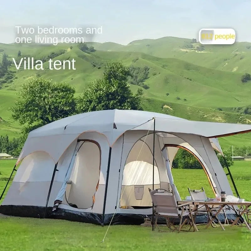 Outdoor Camping Tent – 2 Bedrooms + 1 Living Room, 201T Polyester, 3 Sizes