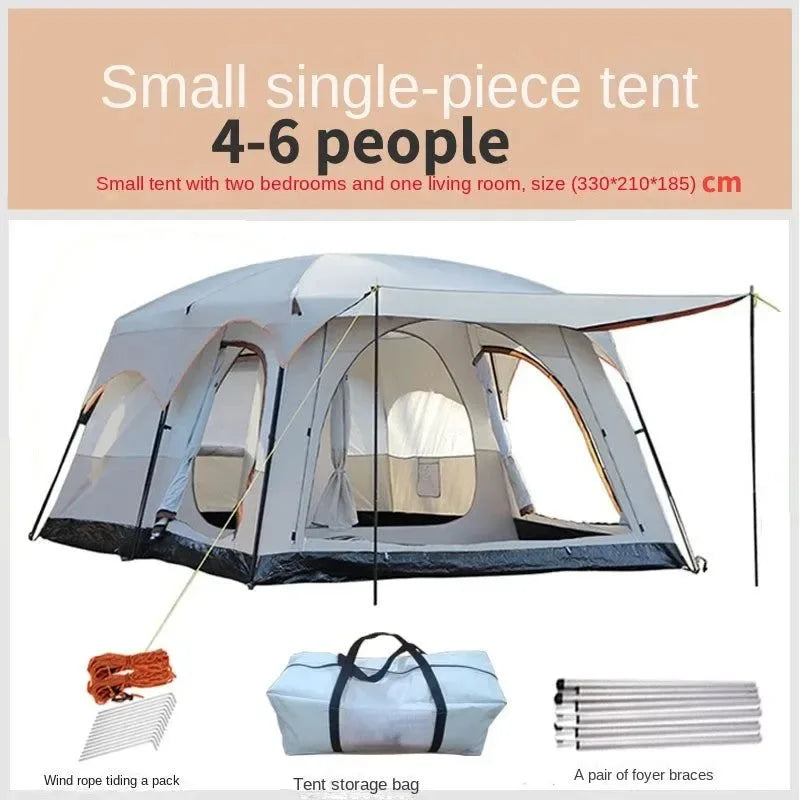 Outdoor Camping Tent – 2 Bedrooms + 1 Living Room, 201T Polyester, 3 Sizes