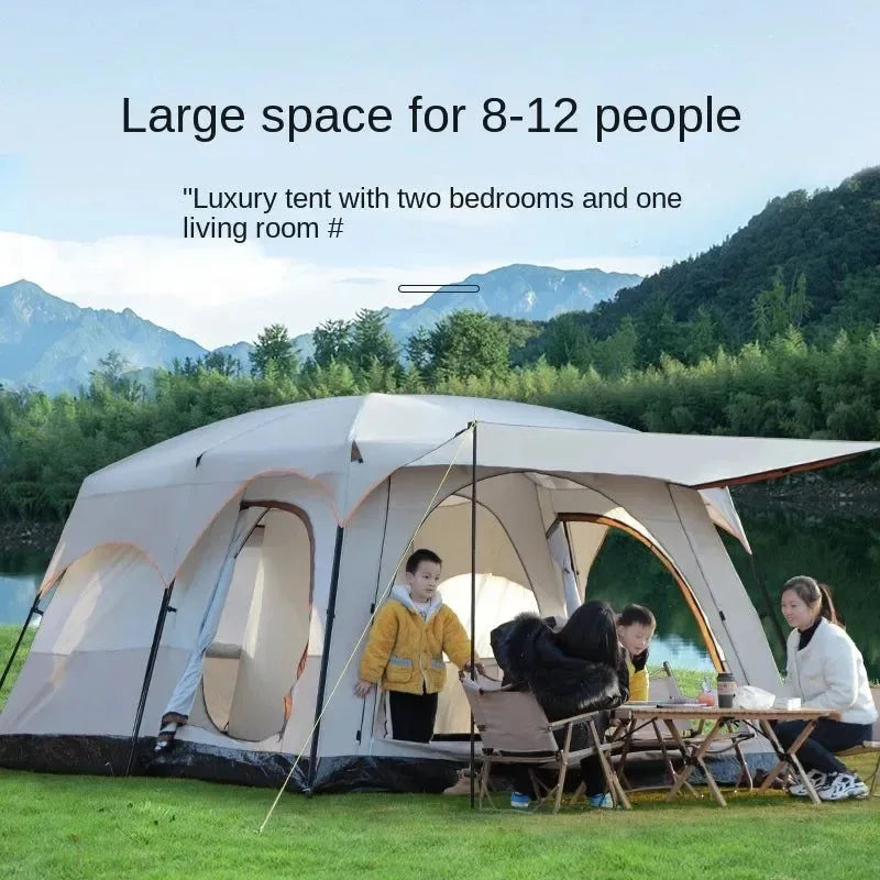 bedroom tent for adults Outdoor Camping Tent – 2 Bedrooms + 1 Living Room, 201T Polyester, 3 Sizes