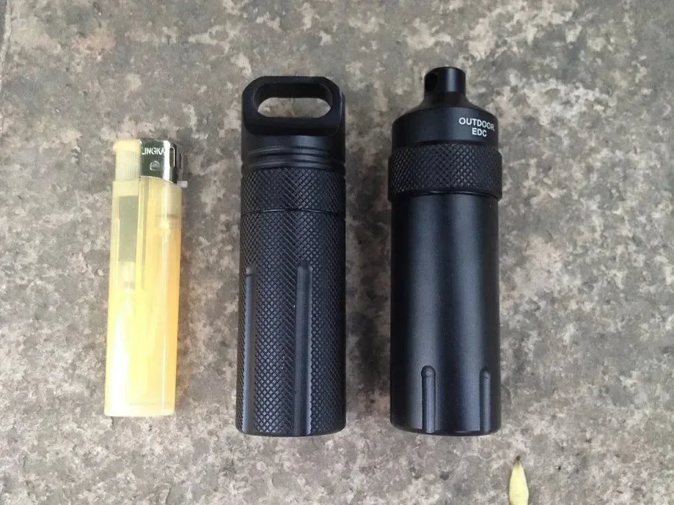 Outdoor CNC Waterproof Emergency First Aid Kits - Aluminum Pill Bottle & Survival EDC Storage Tank - Trekker Essentials