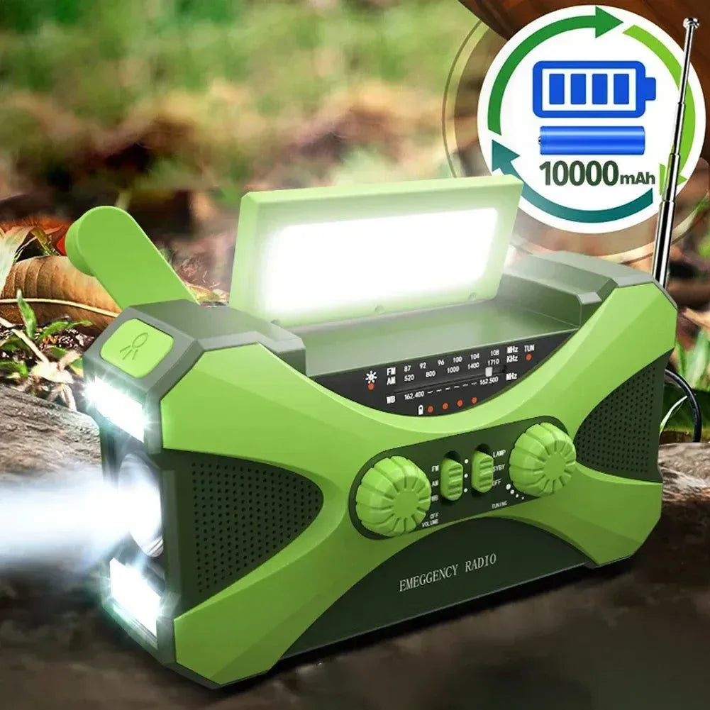 Outdoor Electric Generator Emergency Radio Hand Crank Generator USB Solar Power Supply LED Flashlight Emergency Survival Lamp - Trekker Essentials