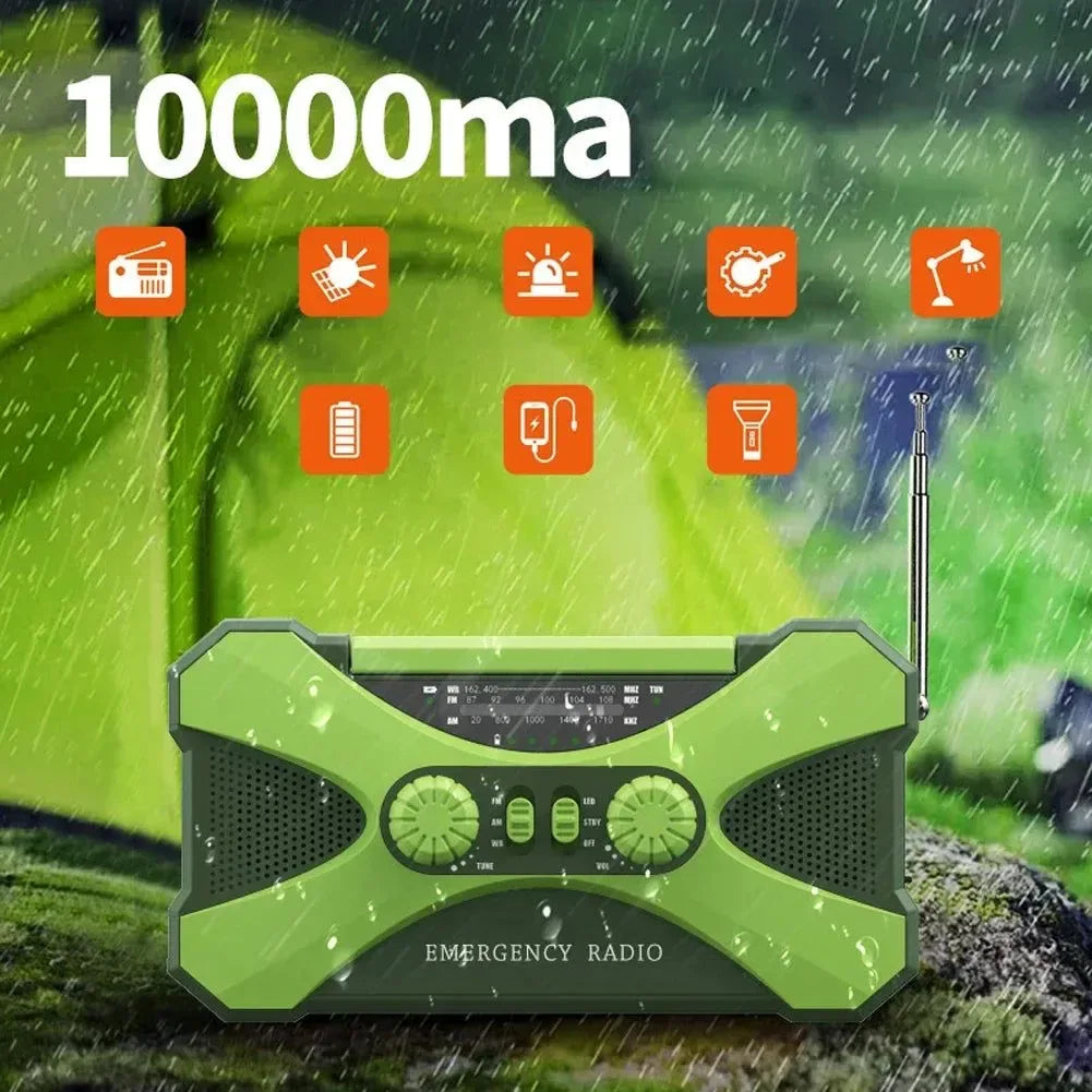 Outdoor Electric Generator Emergency Radio Hand Crank Generator USB Solar Power Supply LED Flashlight Emergency Survival Lamp - Trekker Essentials