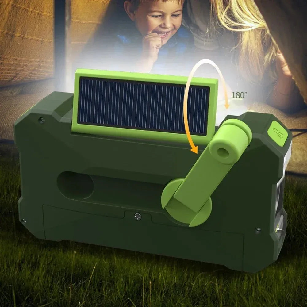Outdoor Electric Generator Emergency Radio Hand Crank Generator USB Solar Power Supply LED Flashlight Emergency Survival Lamp - Trekker Essentials