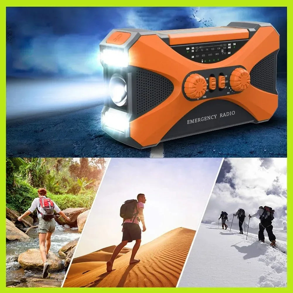 Outdoor Electric Generator Emergency Radio Hand Crank Generator USB Solar Power Supply LED Flashlight Emergency Survival Lamp - Trekker Essentials