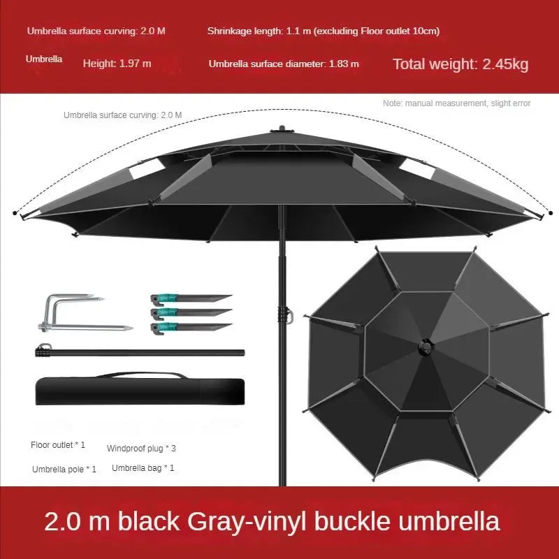 Outdoor Folding Fishing Umbrella for Camping and Beach - Trekker Essentials
