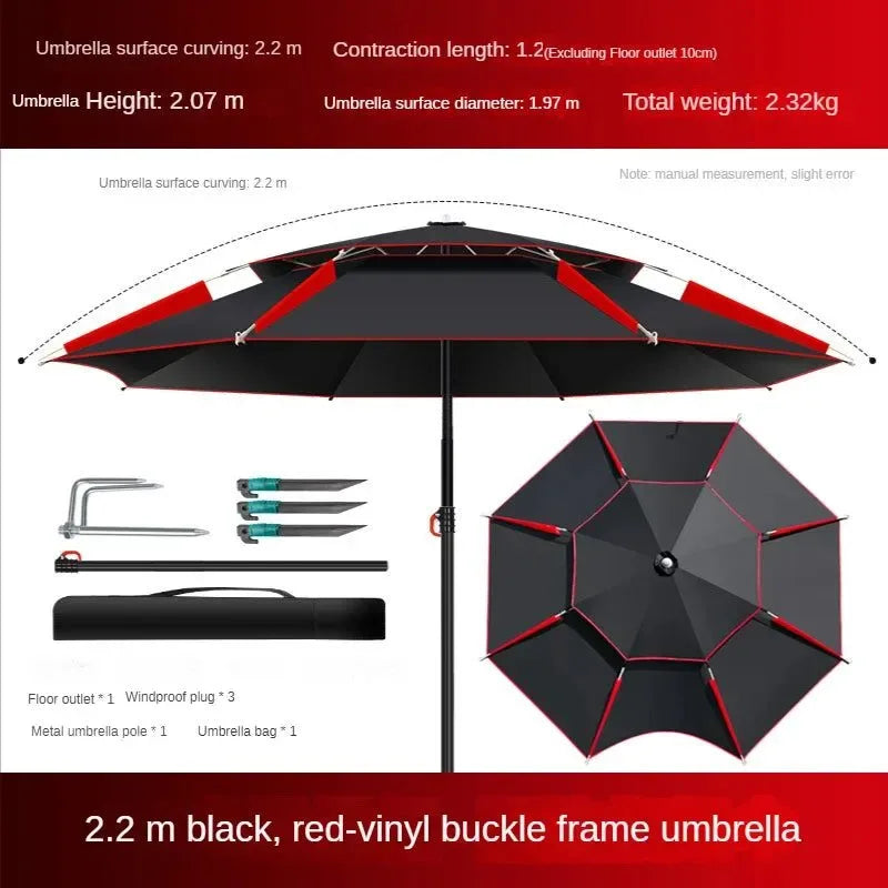 Outdoor Folding Fishing Umbrella for Camping and Beach - Trekker Essentials