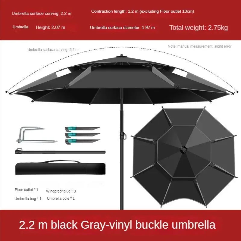 Outdoor Folding Fishing Umbrella for Camping and Beach - Trekker Essentials