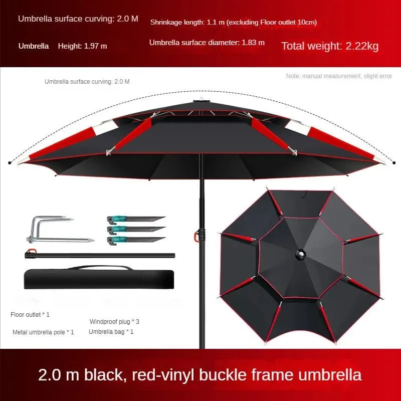Outdoor Folding Fishing Umbrella for Camping and Beach - Trekker Essentials