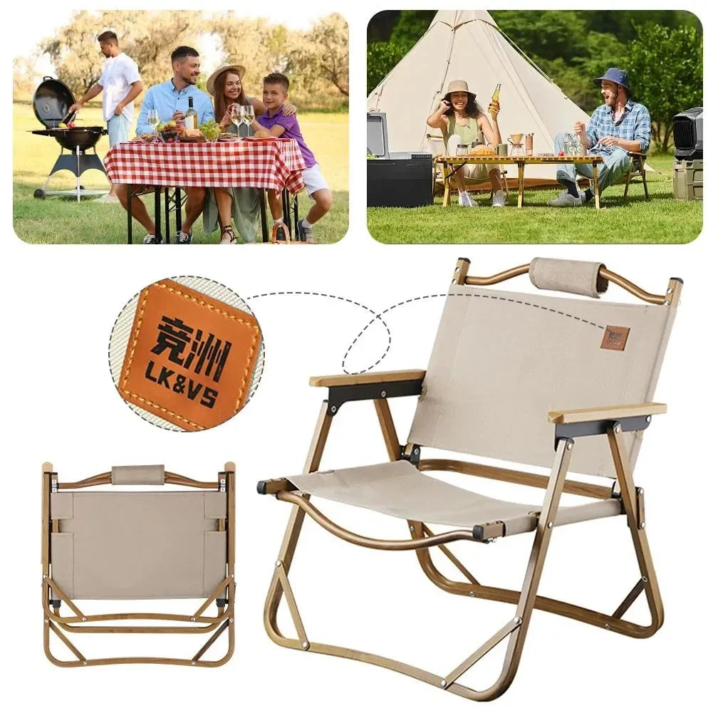 Outdoor Folding Portable Camping Table and Chair Set, Picnic Fishing Chair, Ultra-Light Oxford Cloth Beach Bench - Trekker Essentials