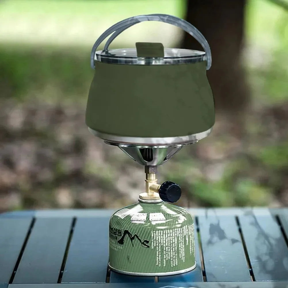 Outdoor Folding Silicone Kettle: Portable Mini Boiling Water Pot with Handle for Camping, Travel, and Picnics - Trekker Essentials