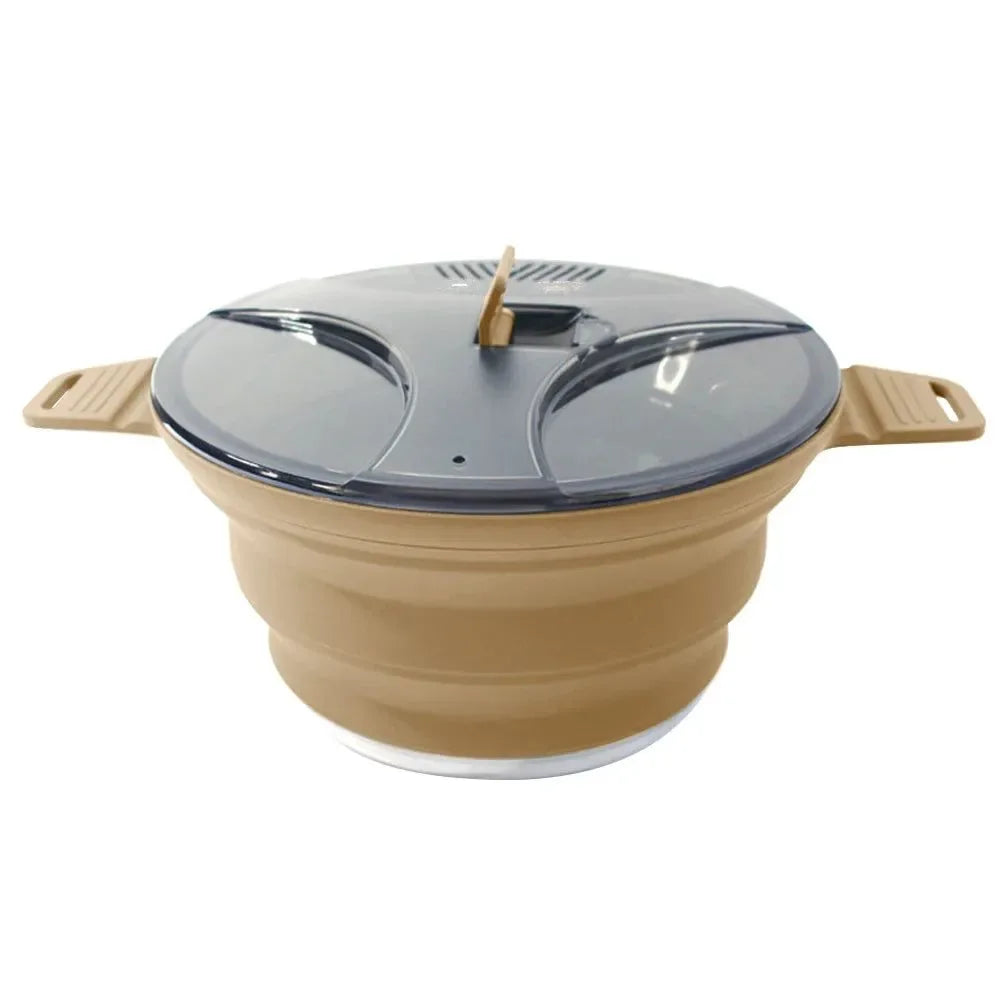 Outdoor Folding Silicone Kettle: Portable Mini Boiling Water Pot with Handle for Camping, Travel, and Picnics - Trekker Essentials