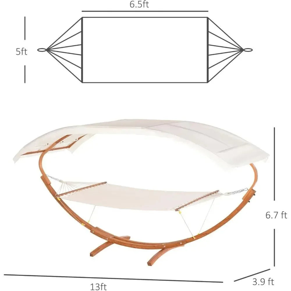 Outdoor Hammock with Stand & Canopy – 396lb Capacity, Boho Style - Trekker Essentials