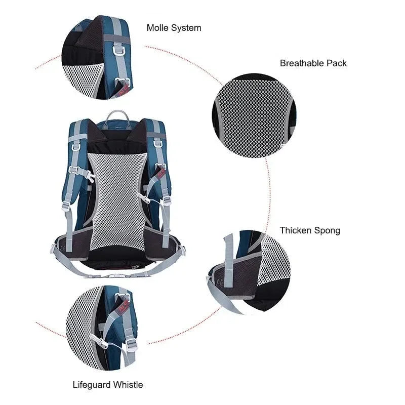 Outdoor Hiking Backpack: 30L Travel Trekking Motorcycle Rucksack for Camping and Climbing - Trekker Essentials