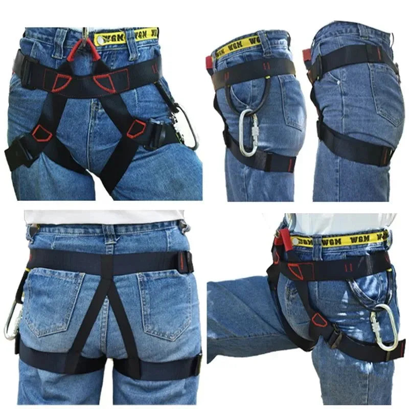 Outdoor Hiking Climbing Harness Safety Belt - Adjustable Harness for Working Aloft and Glass Exterior Scrubbing - Trekker Essentials