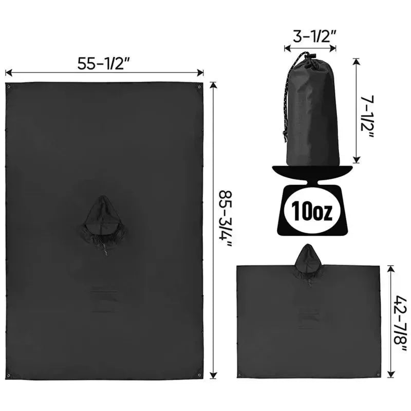 Outdoor Hooded Rain Poncho with Pocket - Waterproof Lightweight Unisex Raincoat for Hiking, Camping, Emergency - Trekker Essentials