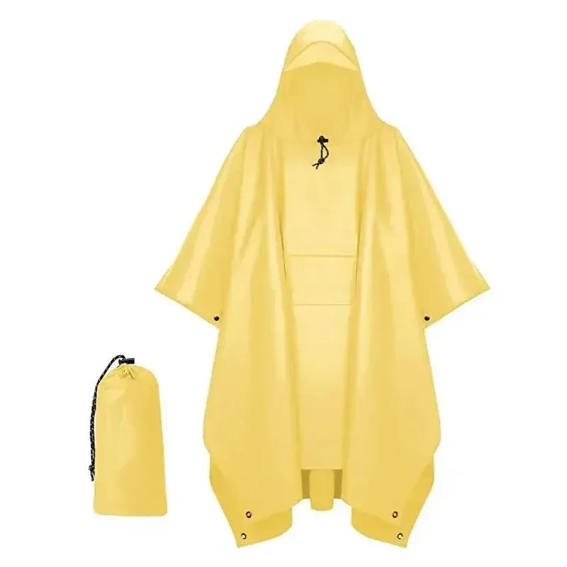 Outdoor Hooded Rain Poncho with Pocket - Waterproof Lightweight Unisex Raincoat for Hiking, Camping, Emergency - Trekker Essentials