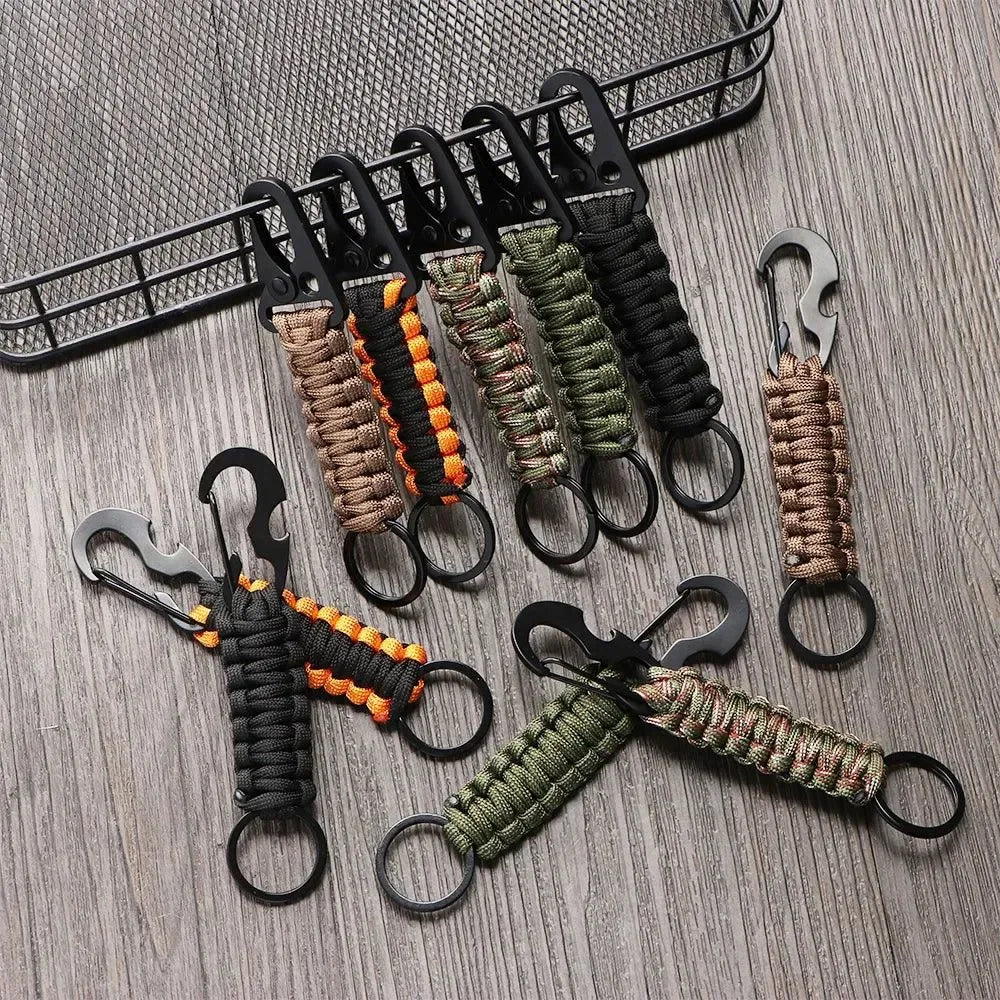 Outdoor Keychain Ring - Multi-Functional Camping Carabiner with Paracord Rope - Trekker Essentials