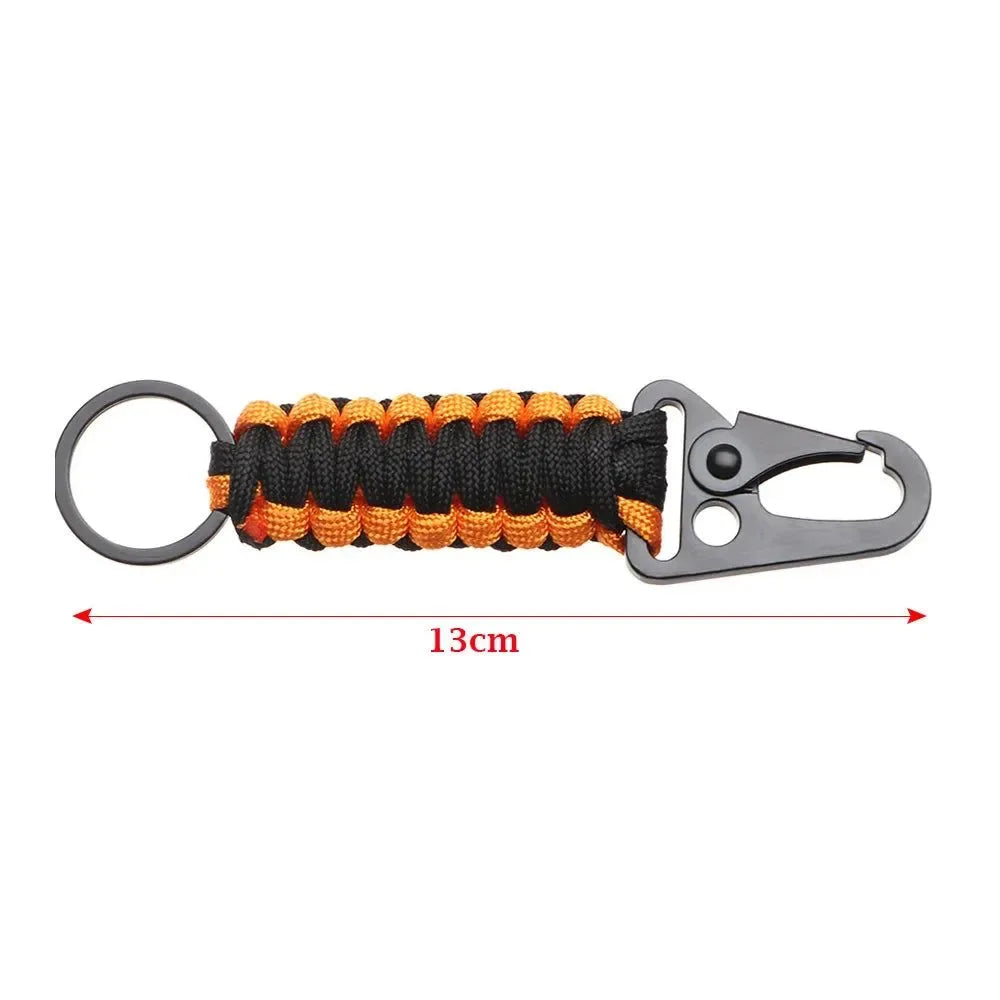 Outdoor Keychain Ring - Multi-Functional Camping Carabiner with Paracord Rope - Trekker Essentials