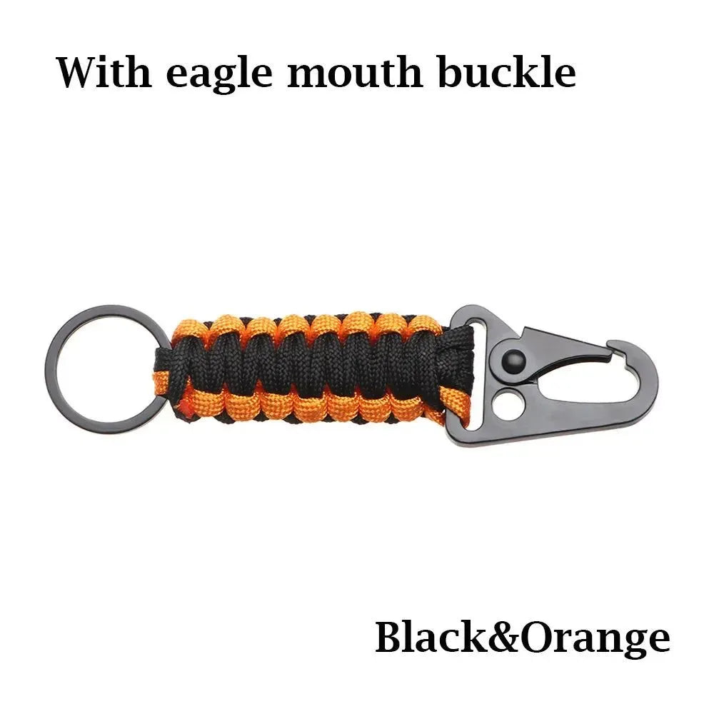 Outdoor Keychain Ring - Multi-Functional Camping Carabiner with Paracord Rope - Trekker Essentials