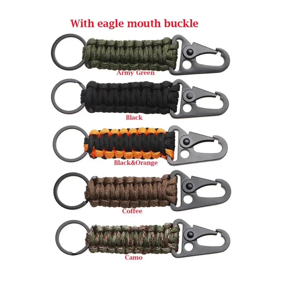 Outdoor Keychain Ring - Multi-Functional Camping Carabiner with Paracord Rope - Trekker Essentials
