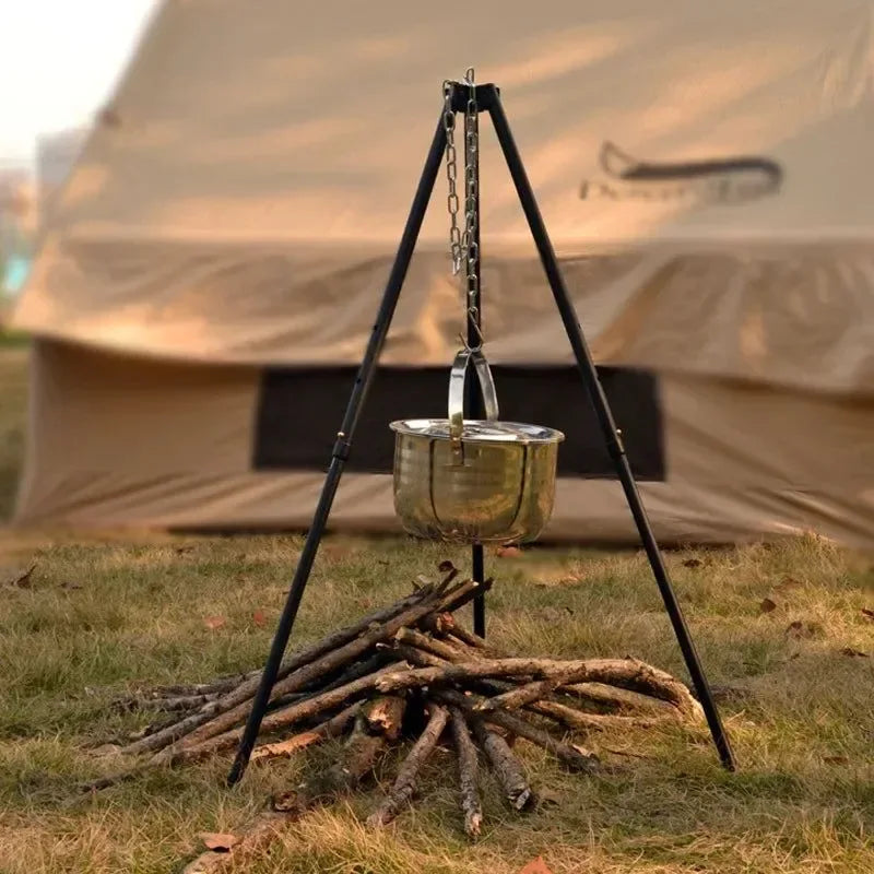 Outdoor Large Campfire Stand | Portable Hanging Pot Tripod for Camping, Barbecue, and Grilling - Trekker Essentials
