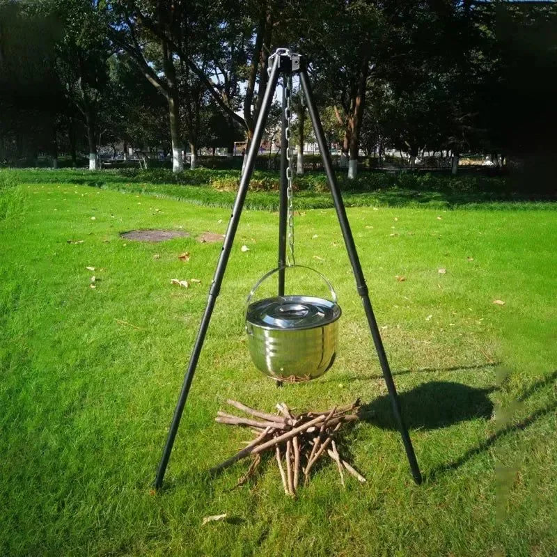 Outdoor Large Campfire Stand | Portable Hanging Pot Tripod for Camping, Barbecue, and Grilling - Trekker Essentials