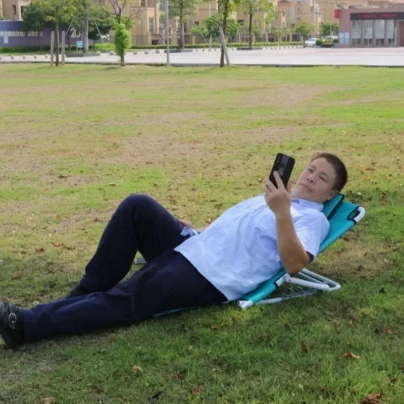 Outdoor Lounge Chair Camping Portable Relaxing Chair Balcony Courtyard Leisure Light Backrest Chair Folding Beach Chair New - Trekker Essentials