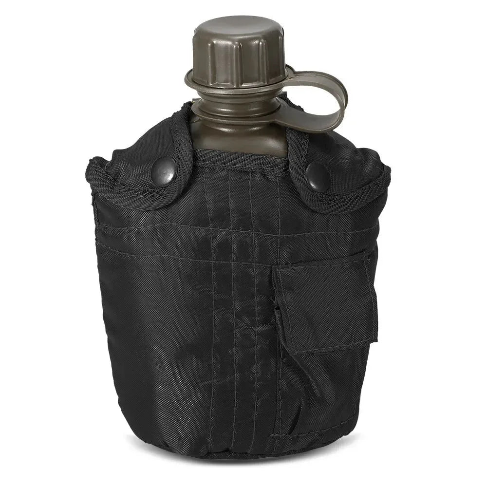 Outdoor Military Tactical Water Bottle - 1L Capacity, Army Canteen Kettle Set - Trekker Essentials